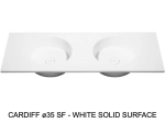 Plan vasque lavabo circulaire ⦰ 35 cm sur mesure Largeur 100 à 201 x P 40 à 51 cm Finition lisse 10 couleurs au choix, Anti bactérien Résine Akrytan® dans la masse Livraison Offerte.
